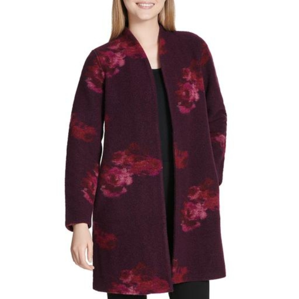 NWT! Calvin Klein Printed Boiled Wool Jacket - Picture 3 of 5